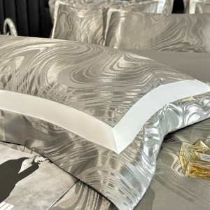 Modern style fancy cotton jacquard pillow cases high-quality sliver bedding set manufacturer