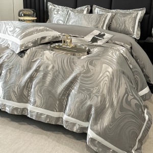 Modern style fancy cotton jacquard pillow cases high-quality sliver bedding set manufacturer