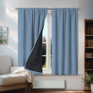 100% blackout curtains with laminated film, fully blackout curtains, and thermal insulation curtains