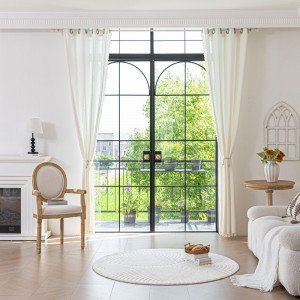 Nordic-inspired white cotton and linen curtains, solid-color cotton and linen gauze bedroom curtains.