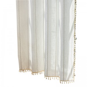 Nordic-inspired white cotton and linen curtains, solid-color cotton and linen gauze bedroom curtains.