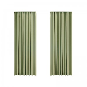 Fresh cardamom green curtains, wholesale thermal insulation curtains for living and bedroom bay windows