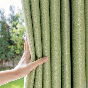 Fresh cardamom green curtains, wholesale thermal insulation curtains for living and bedroom bay windows