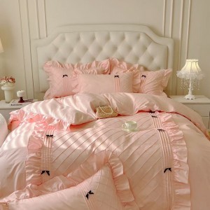 Korean Style Cotton Waffle Bow Four-Piece Set