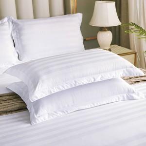 Hotel linen white satin high weight brushed jacquard hotel four-piece set