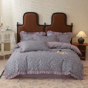 New lotus leaf double-layer pure cotton edge four-piece suit