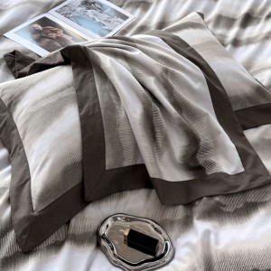2025 new style cotton wide-edge sanded four-piece duvet cover bed sheets bedding set
