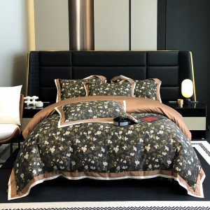 Elegant Lenzing Tencel Cotton Digital Print Wide-Brim Four-Piece Set