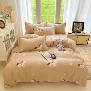 Xinjiang cotton thickened eco-friendly brushed four-piece set with prints