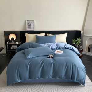 Atmospheric high-end pure cotton pure color double stitching series four-piece set