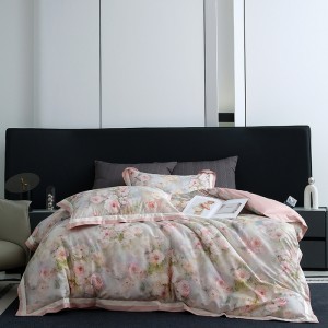 Exquisite home satin four-piece digitally printed set