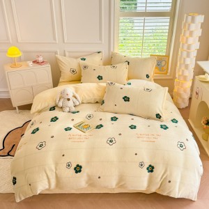 New milk velvet printed multi-color four-piece set