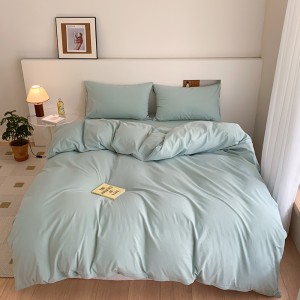 Exquisite pure cotton pure color washed cotton four-piece set