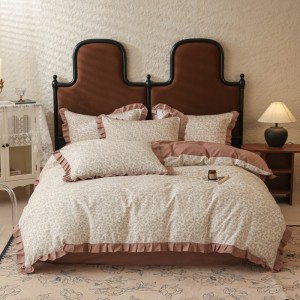 New lotus leaf double-layer pure cotton edge four-piece suit