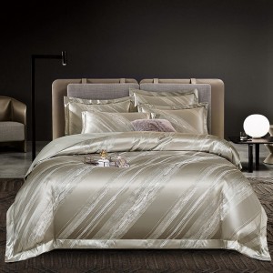 European-style light luxury high-precision yarn-dyed satin jacquard four-piece set