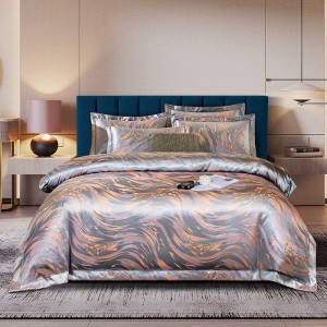 European-style light luxury high-precision yarn-dyed satin jacquard four-piece set