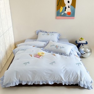 New pure cotton washed cotton cartoon towel embroidery four-piece suit