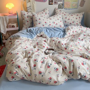 Soft new skin-friendly ultra-soft printed washed cotton four-piece set