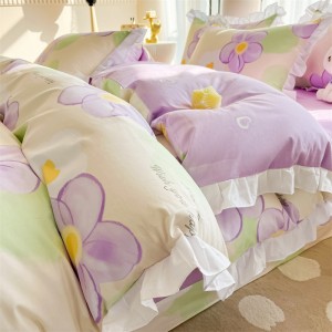 Exquisite and elegant all-cotton printed four-piece set