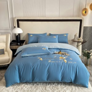 High-end protein cotton embroidery four-piece set