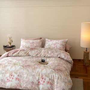 2025 New 60S Lyocell Pink Digital Printing Duvet Cover 1.8/2m Bed Sheets Four-piece Bedding Set