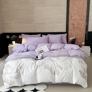 Exquisite printed washed cotton embroidered four-piece set