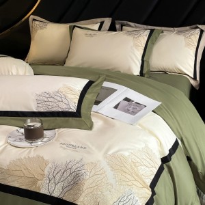 New all-cotton 60S embroidered bed sheet and bed sheet high-end four-piece set