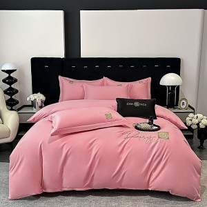 Exquisite pure cotton jet embroidery light luxury four-piece suit