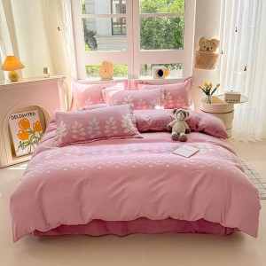 Exquisite all-cotton AB brushed printed four-piece set