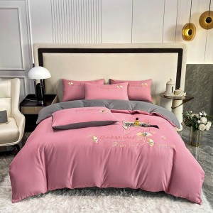 High-end protein cotton embroidery four-piece set