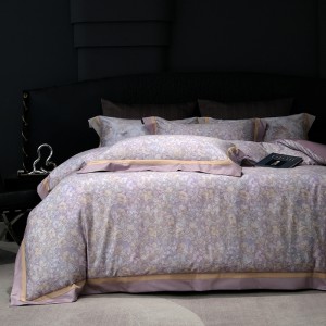High-end floral elegant satin digital print four-piece set for home use