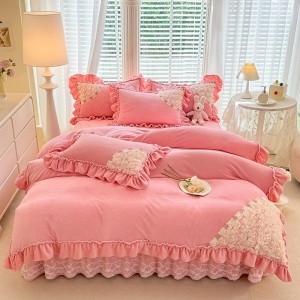 Exquisite workmanship and elegant exquisite milk velvet four-piece set
