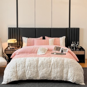 Milk velvet light luxury style splicing flower series four-piece set