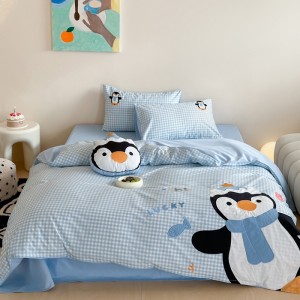 Household exquisite all-cotton cartoon applique embroidery four-piece set