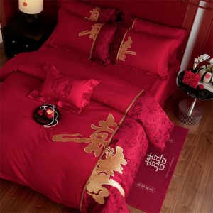 New new Chinese wedding pure cotton embroidery four-piece suit