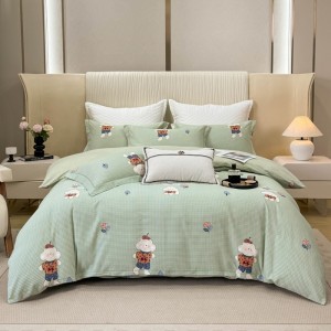 100% cotton brushed four-piece set digitally printed thickened pure cotton brushed four-piece