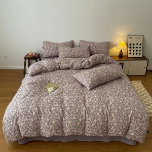 New autumn/winter high-weight cotton and linen retro monsoon-style raw linen four-piece set