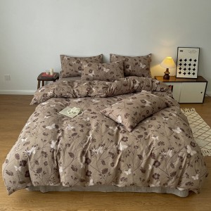 New autumn/winter high-weight cotton and linen retro monsoon-style raw linen four-piece set