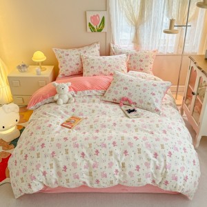 Cotton plus velvet bean velvet milk velvet four-piece set