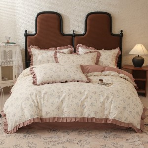 New lotus leaf double-layer pure cotton edge four-piece suit