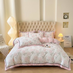 New milk velvet wide-edge Kai line carved four-piece set