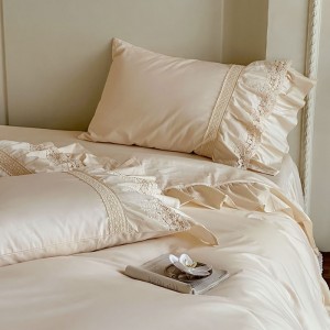French hollow lace pure cotton four-piece set