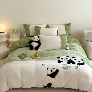 Milk velvet applique embroidery splicing craft four-piece set