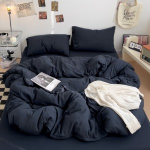 Hot-selling ins style super soft wrinkled skin-friendly brushed washed cotton four-piece set