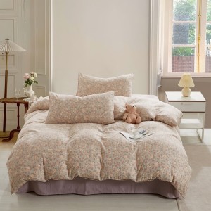 Exquisitely printed double-layered gauze four-piece set