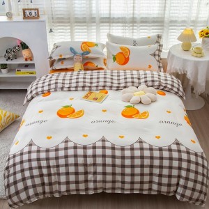 Household aloe vera cotton polyester active printing four-piece set