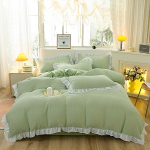 New Korean-style lace washed cotton four-piece set