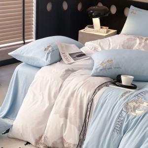 Exquisite printed washed cotton embroidered four-piece set