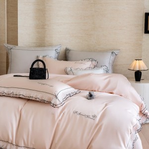 New AB version 80-count Tencel cotton colored cloth lady style four-piece set