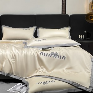 Exquisite new washed ice silk summer quilt four-piece set